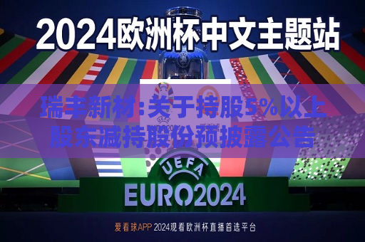 瑞丰新材:关于持股5%以上股东减持股份预披露公告  第1张