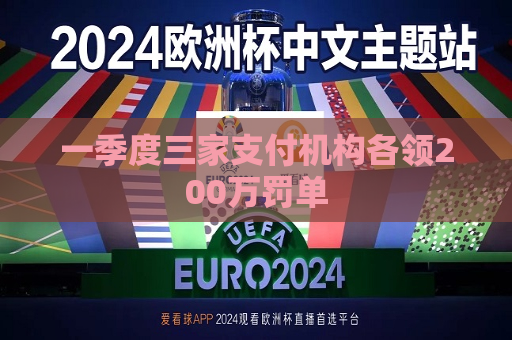 一季度三家支付机构各领200万罚单