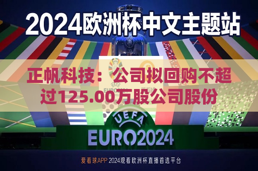 正帆科技：公司拟回购不超过125.00万股公司股份