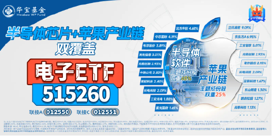 高光时刻！苹果刷爆全球科技圈，能否引爆“换机潮”？一基双拼“果链+芯片”的电子ETF（515260）迎机遇？  第3张