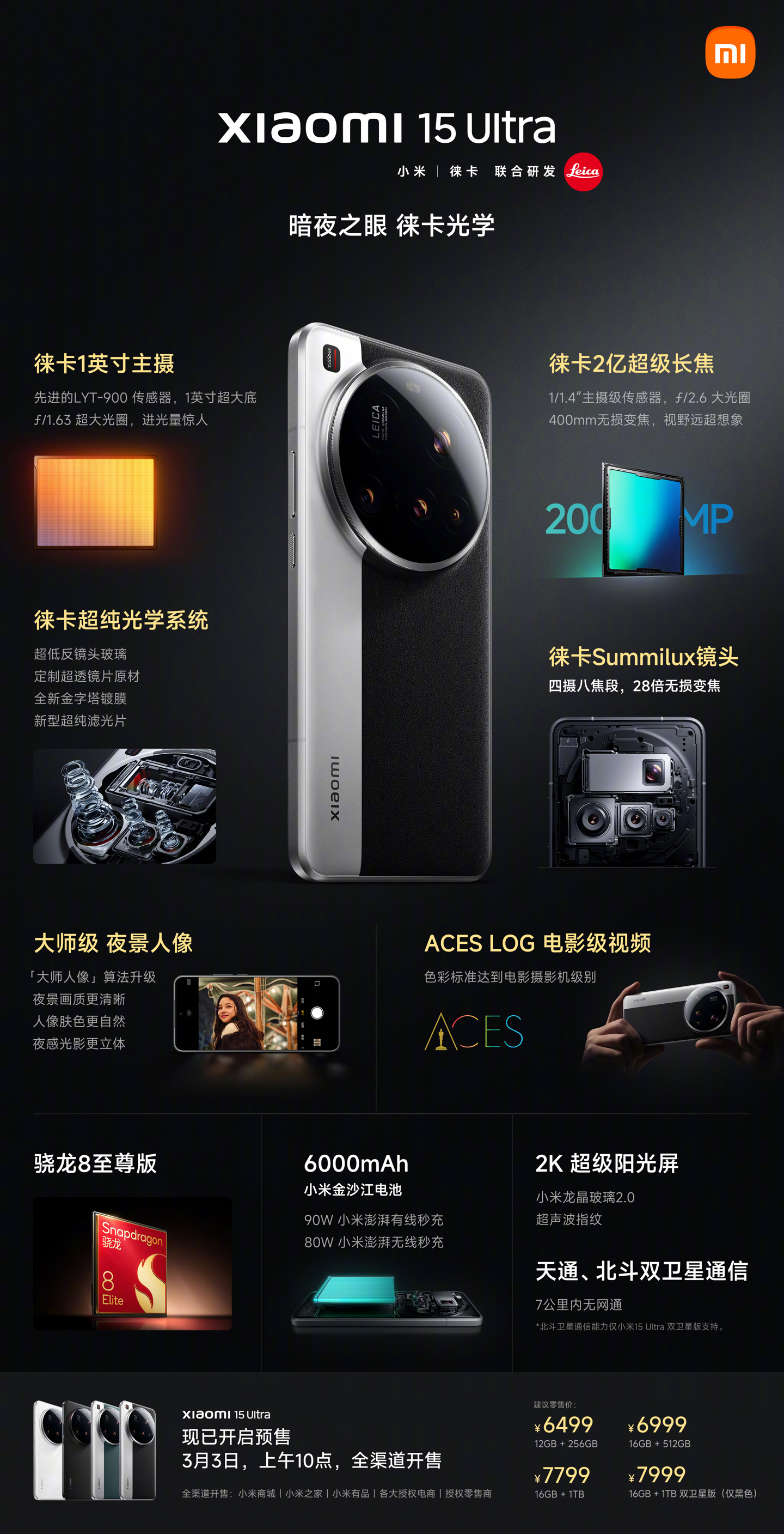 6499 元起小米 15 Ultra 手机 10 点正式开售：28 倍无损变焦、首发徕卡超纯光学系统  第1张